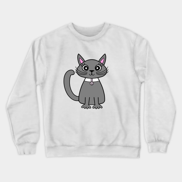 CUTE Gray Cat Crewneck Sweatshirt by SartorisArt1